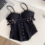 Vintage Lace-trim Buckled Camisole