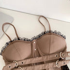 Vintage Lace-trim Buckled Camisole