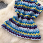 Colorful Striped Camisole & Skirt 2Pcs