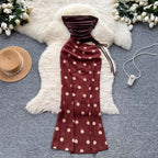 Niche Polka-dot Patchwork Bustier Dress