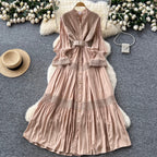 Courtly Flared Sleeve Shirt Dress