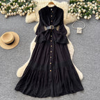 Courtly Flared Sleeve Shirt Dress