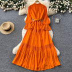 Courtly Flared Sleeve Shirt Dress