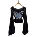 Butterfly Sequin Slim-fit Hollowed Knitwear