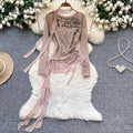 Print Drawstring Shirt with Ribbon