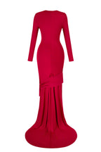 Solid Cut-Out Tie-up Long Sleeve Maxi Dress