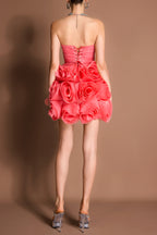 Organza 3D Flower Off-Shoulder Mini Dress