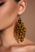 Leopard Print  Petal Shape Earrings