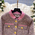 Tweed Blazer & Pleated Skirt 2Pcs