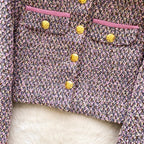 Tweed Blazer & Pleated Skirt 2Pcs