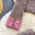 Tweed Blazer & Pleated Skirt 2Pcs