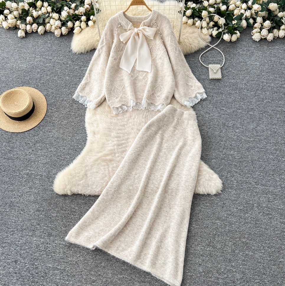 Sweetie Sweater & Half-body Skirt 2Pcs