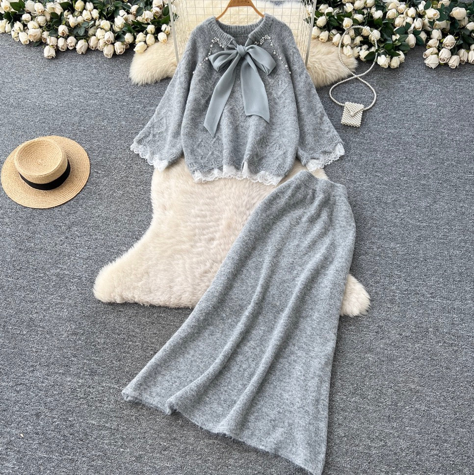 Sweetie Sweater & Half-body Skirt 2Pcs