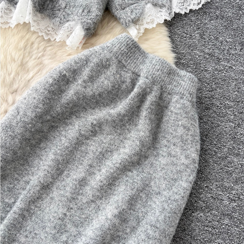 Sweetie Sweater & Half-body Skirt 2Pcs