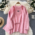 Sweetie Halter Vest & Cardigan Furry 2Pcs