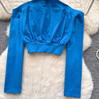 Chic Cross-strap Solid Color Top