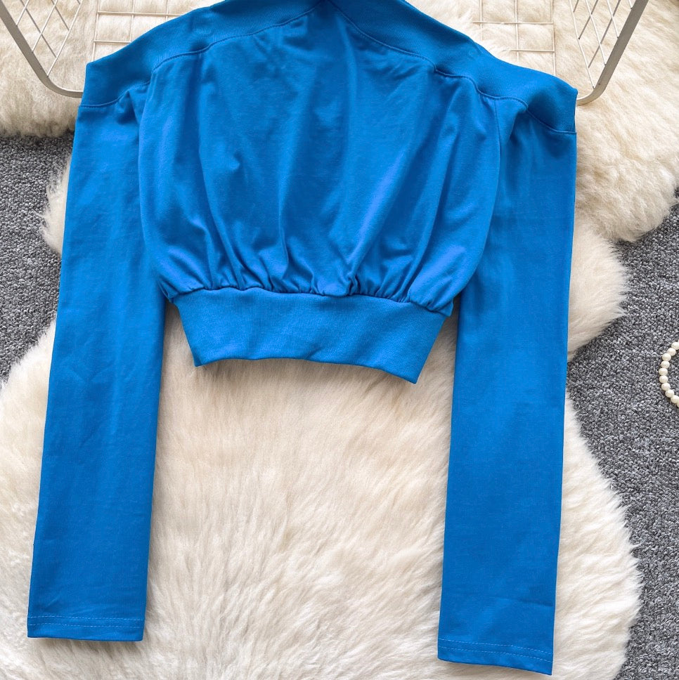 Chic Cross-strap Solid Color Top
