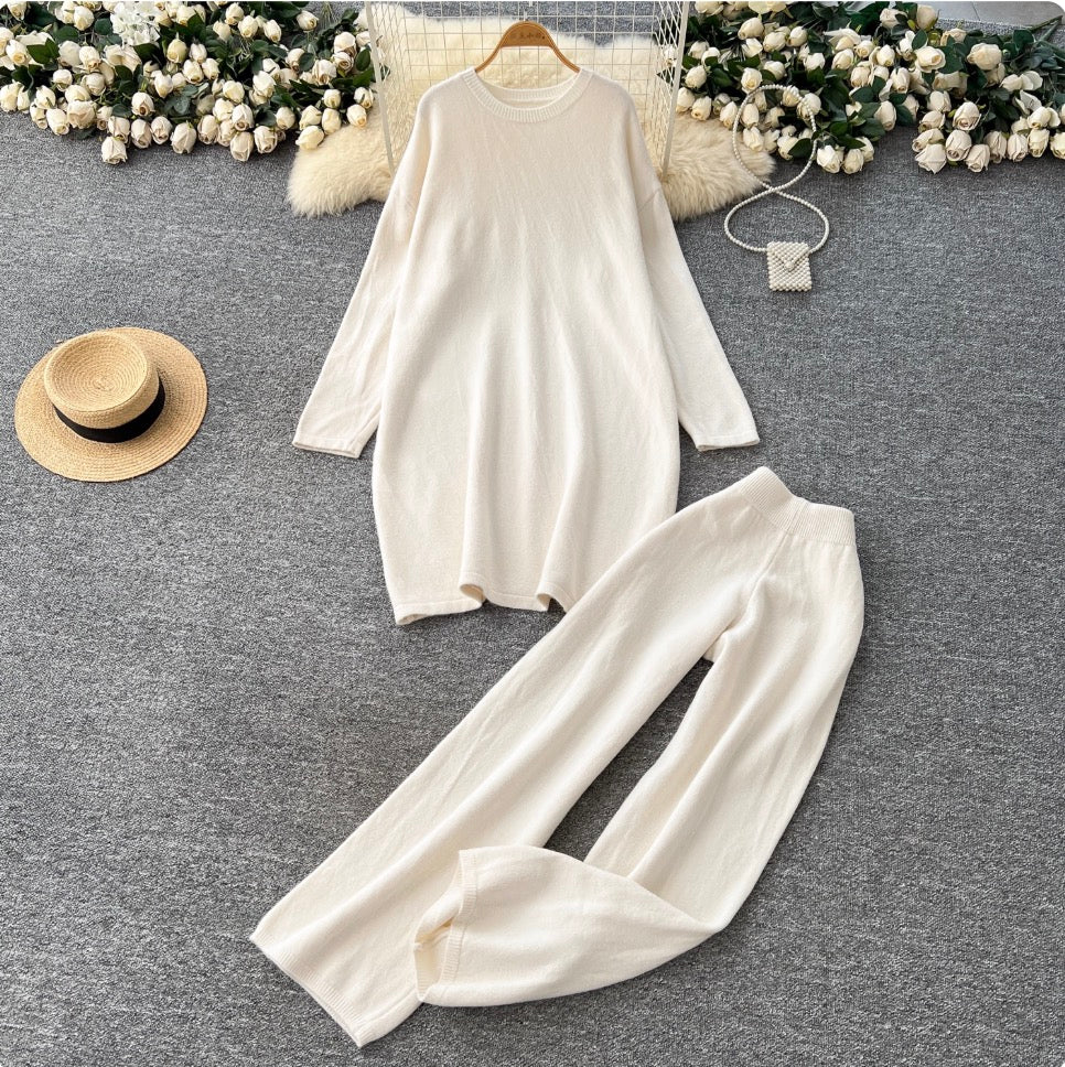 Loose-fit Sweater & Knit Trousers 2Pcs