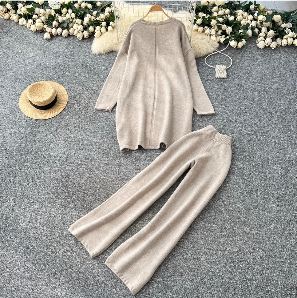 Loose-fit Sweater & Knit Trousers 2Pcs