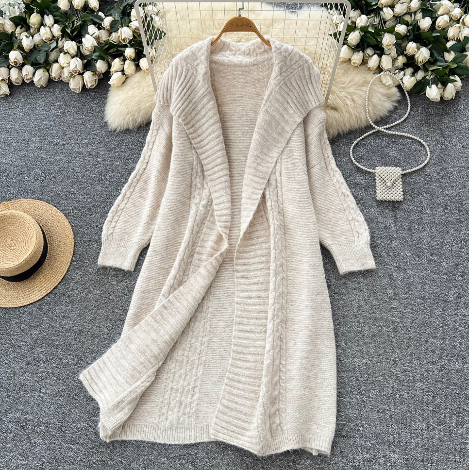 Thickened Cardigan & Slip Dress 2Pcs