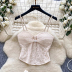 Beaded Camisole & Mesh Skirt 2Pcs