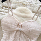 Beaded Camisole & Mesh Skirt 2Pcs