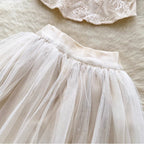 Beaded Camisole & Mesh Skirt 2Pcs