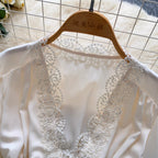 Vintage Lace Patchwork Satin Top