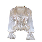 Vintage Lace Patchwork Satin Top