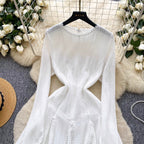 Niche Lace Patchwork Ruffled Dress