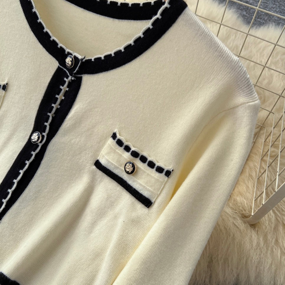 Knitted Vest Dress & Cardigan Dress 2Pcs