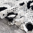 Casual Black & White Loose-fit Knitwear