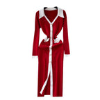 Color Blocking V-neck Knitted Dress