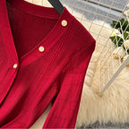 Vintage Single-breasted Knitted Dress
