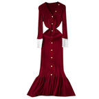 Vintage Single-breasted Knitted Dress