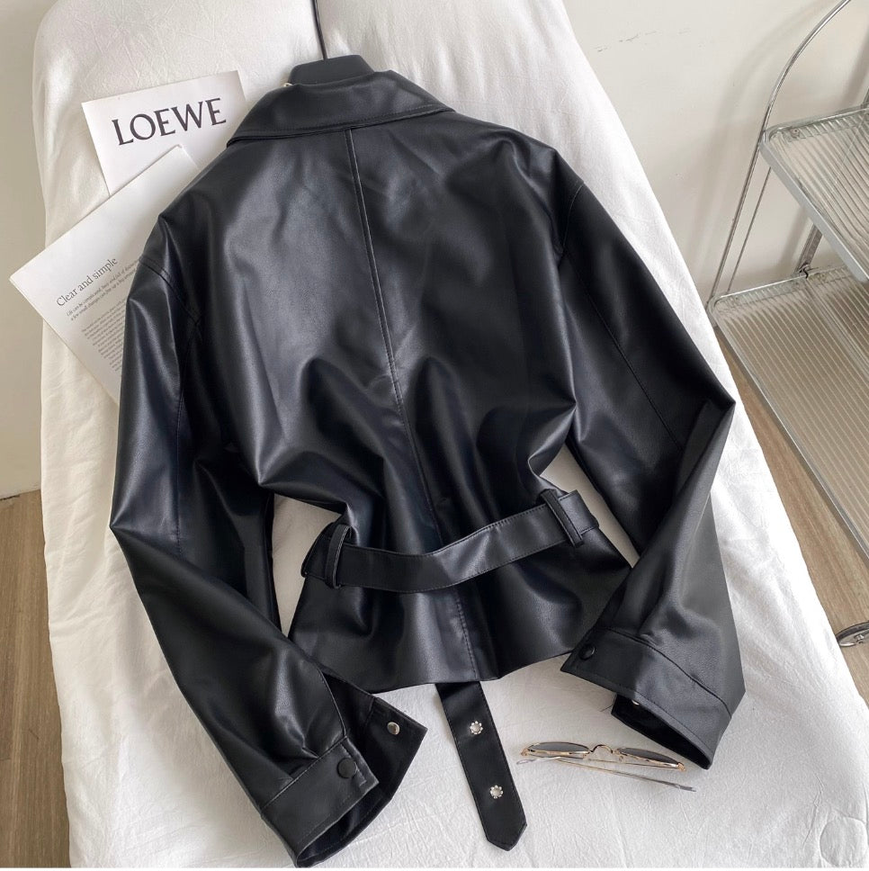 British Style Lace-up Bike Jacket