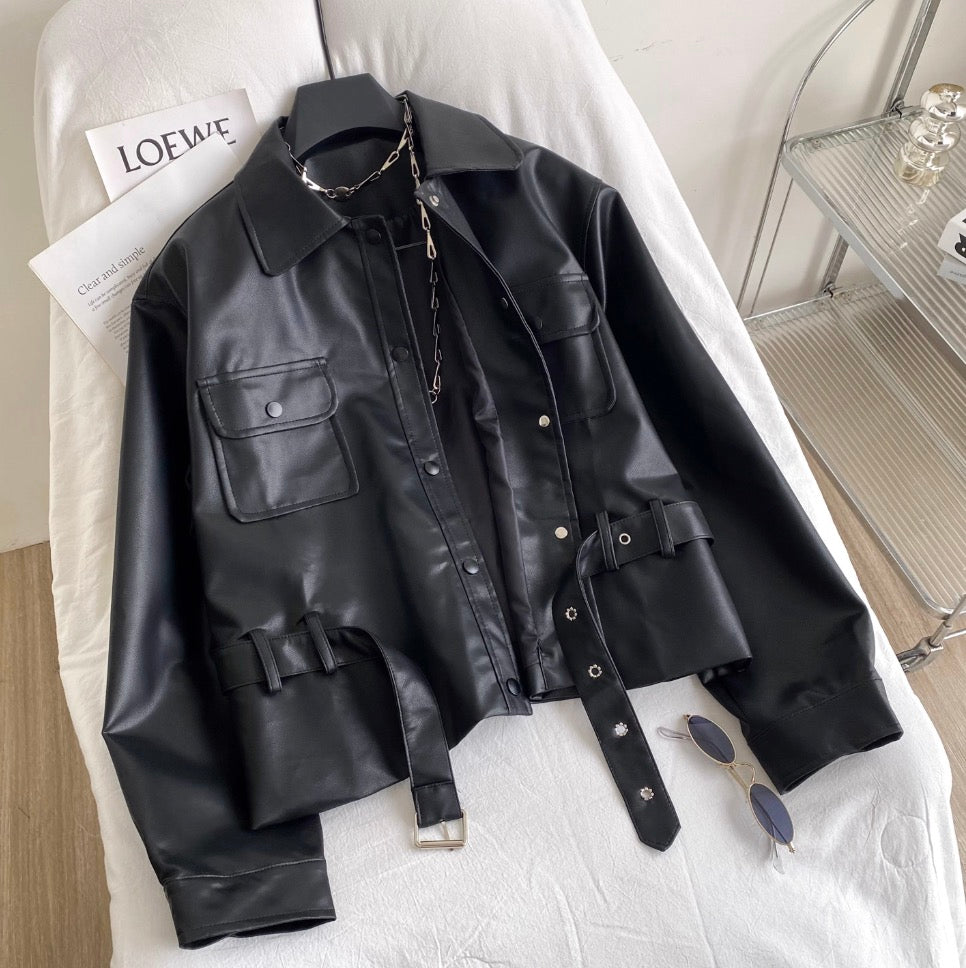 British Style Lace-up Bike Jacket