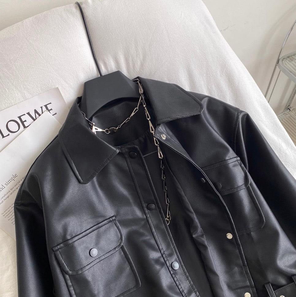 British Style Lace-up Bike Jacket