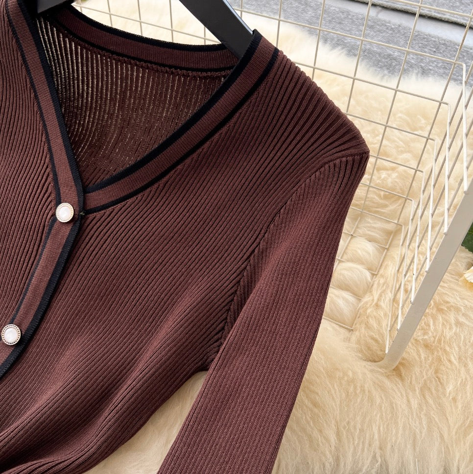 V-neck Fishtail Cardigan Dress