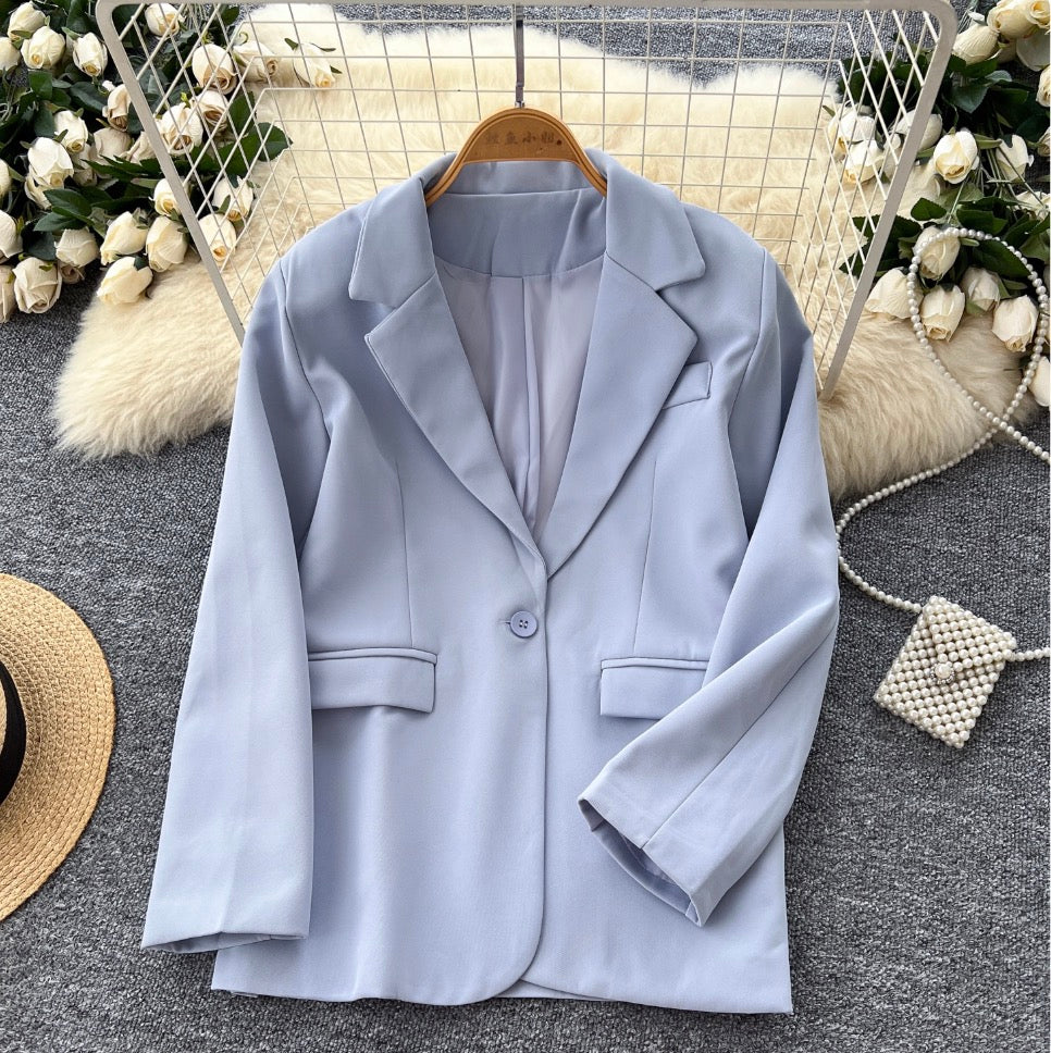 OL Outfit Solid Color Blazer