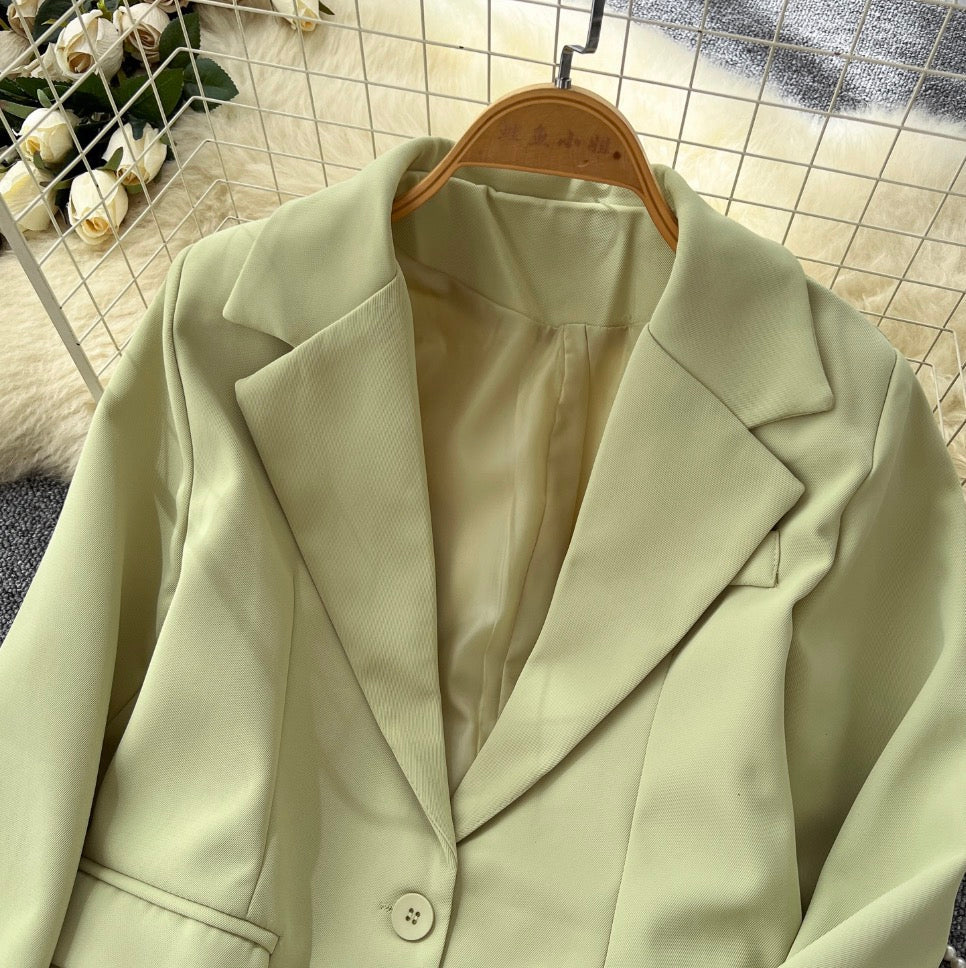 OL Outfit Solid Color Blazer