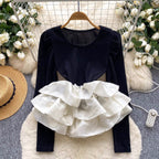 Niche Corduroy Patchwork Beaded Shirt