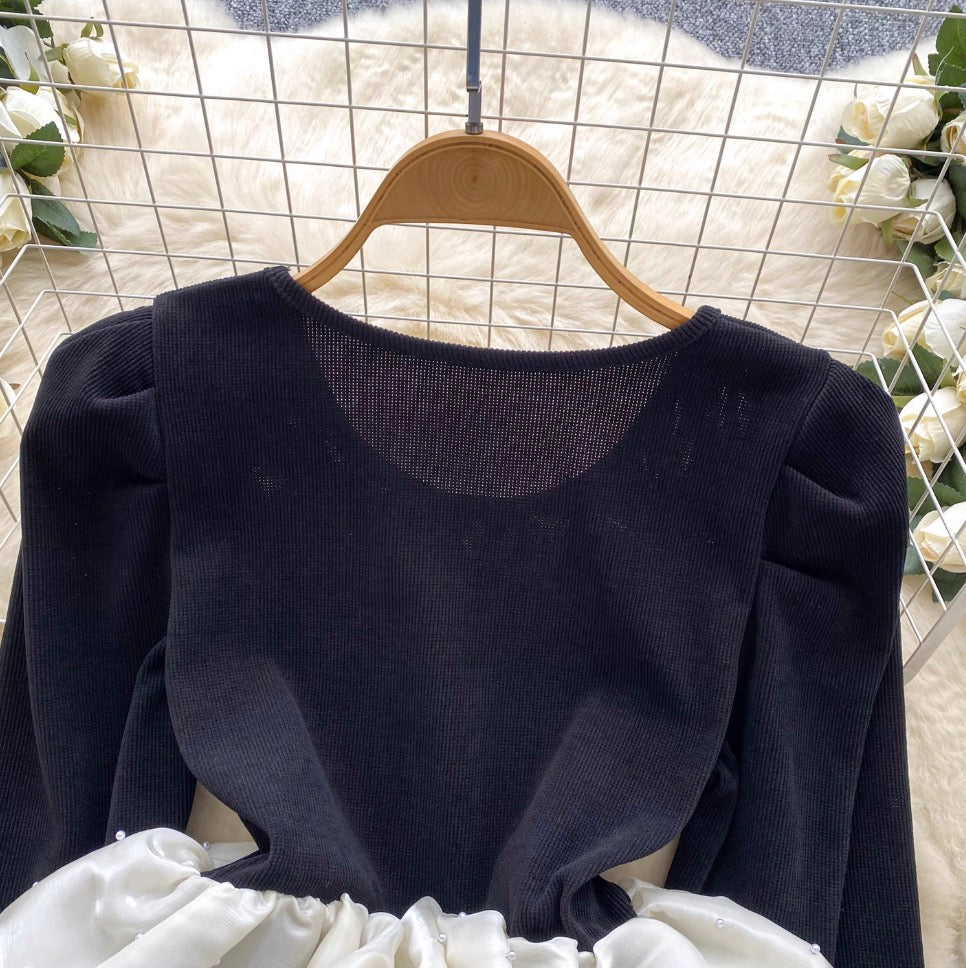 Niche Corduroy Patchwork Beaded Shirt