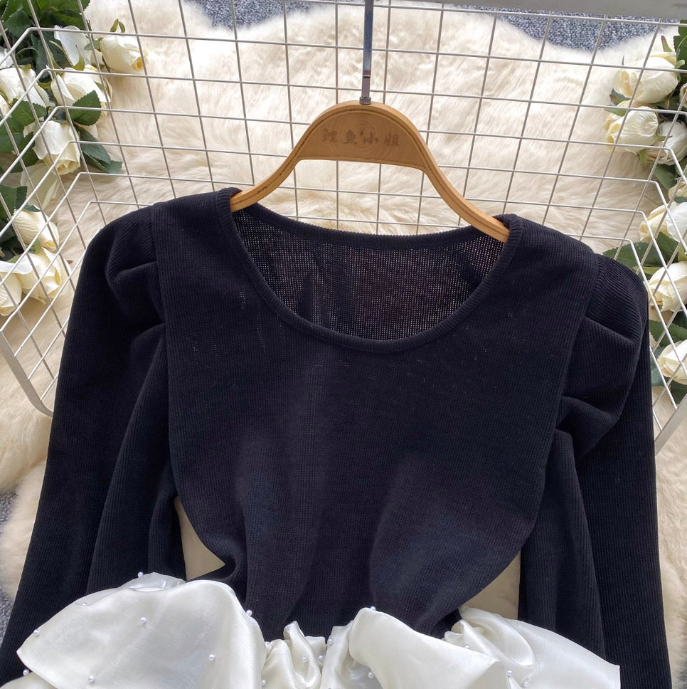 Niche Corduroy Patchwork Beaded Shirt