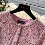 Beaded Cardigan & Skirt Lace 2Pcs