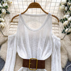 Vintage Hollowed Top with Belt