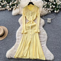 Simple Design Lapeled Knit Dress
