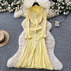 Simple Design Lapeled Knit Dress