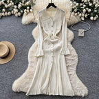 Simple Design Lapeled Knit Dress