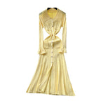 Simple Design Lapeled Knit Dress